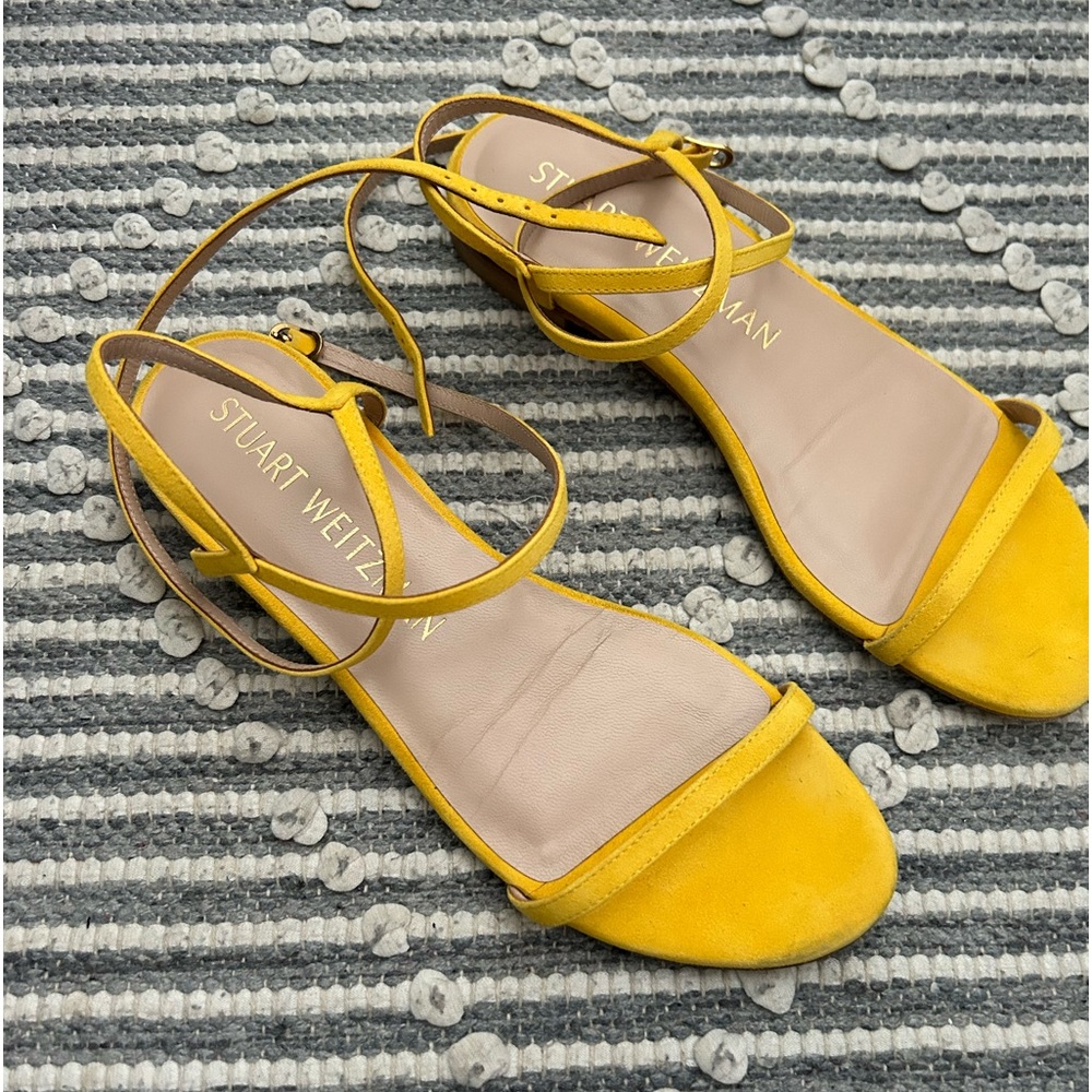 Stuart Weitzman Suede Sunflower Sandals
